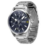 HUGO #CHASE Men’s Multifunction Stainless Steel and Link Bracelet Casual Watch, Color: Silver (Model: 1530163)