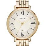 Fossil Women’s Jacqueline Quartz Stainless Three-Hand Watch, Color: Gold (Model: ES3434)