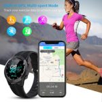 Sports Watch for Men GPS Smart Watch for Android and iOS Phones smartwatch with Leather Strap?Heart Rate Pedometer 1.3 Inch IPS Round Touch Screen, IP67 Waterproof Bluetooth Black