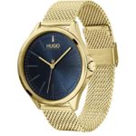 HUGO by Hugo Boss Men’s #Smash Stainless Steel Quartz Watch with Gold Ion Plated Strap, Yellow, 20 (Model: 1530178)