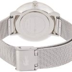 Lacoste Women’s Moon Ultra Slim Stainless Steel Quartz Watch with Mesh Bracelet Strap, Tone, 16 (Model: 2001002)