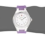 MICHELE Women’s MWW12P000009 Jellybean Topaz-Accented Stainless Steel Watch with Purple Band