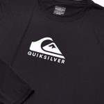 Quiksilver Men’s Solid Streak Long Sleeve Rashguard UPF 50 Sun Protection Surf Shirt, Black, L