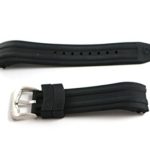 Swiss Legend 24MM Black Silicone Rubber Watch Strap with Silver Buckle fits 46mm/48mm Evolution Watch