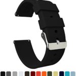 22mm Black – BARTON Watch Bands – Soft Silicone Quick Release Straps