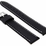 22mm Leather Smooth Strap Band Compatible with Baume Mercier Capeland 8692 8733 Black Ws