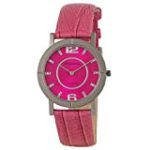 Pedre Women’s Silver-Tone Watch with Pink ICY Croc Strap #0098SX-Pink