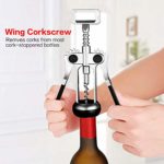 L’HOPAN Premium Zinc Alloy Wing Corkscrews – Wing Bottle Opener Wine Cork and Beer Cap Opener, Used in Kitchen Restaurant Chateau and Bars(Silver Matte)