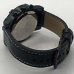 Joseph James 50mm Luxury Water Resistant Leather Watch (Black/Black)