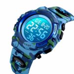 Boys Watch Digital Sports 50M Waterproof Watches Boys Girls Children Analog Quartz Wristwatch with Alarm – Camo Blue