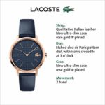 Lacoste Women’s Gold Quartz Watch with Leather Strap, Blue, 15.3 (Model: 2001071)