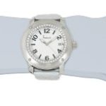 Freelook Women’s HA1812-4 Silver Leather Band Vertical Brushed Silver Dial Silver Case Watch