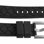 Locman Men’s 20mm Black Rubber Watch Band Strap with Silver Buckle