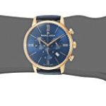 Maurice Lacroix Men’s ‘Eliros’ Quartz Gold and Leather Casual Watch, Color:Blue (Model: EL1098-PVP01-411-1)