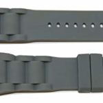 Swiss Legend 29MM Gray Silicone Rubber Watch Strap Stainless Gunmetal Buckle fits 47mm Commander Watch