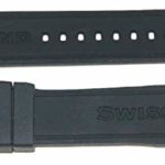 Swiss Legend 24mm Black Silicone Rubber Strap Band, Silver Stainless Buckle fits 45mm Monte Carlo Watch