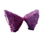 WeeH A Pair of Cartoon Animal Furry Ears Hair Clips Halloween Costume Headwear for Women Men at Birthday Party Anime Theme (Cat Purple)