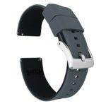 18mm Smoke Grey/Black – Barton Elite Silicone Watch Bands – Quick Release – Choose Strap Color & Width