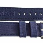 Locman Men’s 25mm Blue Fabric Watch Band Strap with Silver Buckle
