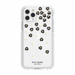 kate spade new york Scattered Flowers Case for iPhone 11 Pro – Defensive Hardshell with White Bumper, Scattered Flowers Gold Gems