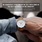 Vincero Luxury Men’s Chrono S Wrist Watch – Top Grain Italian Leather Watch Band – 43mm Chronograph Watch – Japanese Quartz Movement (Silver/Tan)