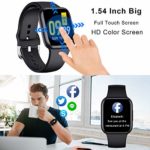 Smart Watch for Men Women, 1.54 inch Full Touch Screen Smartwatches IP67 Waterproof Fitness Tracker with Sleep Heart Rate Monitor Step Calorie Counter Smartwatch for Android iOS Phones (Black)