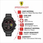 Ferrari Men’s SPEEDRACER Quartz Watch with Stainless Steel Strap, Black, 20 (Model: 0830654)