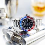 GMT Navy Seal Swiss Men’s GMT Watch Black Dial, 316L CASE – RED and Blue Ceramic Bezel, Swiss Quartz Movement, Men’s Watch Pro Master Diver Watch, Luminous, Sapphire Glass.