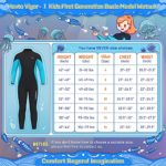 Hevto Wetsuits Kids 3mm Neoprene Jumpsuit Swimsuit Surfing Thermal Toddler Children Boy Youth Girl for Swim Water Sports (Blue Kids, 8)