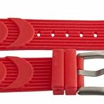 Locman Men’s 24mm Red Rubber Watch Band Strap with Silver Buckle