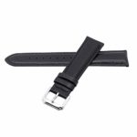 Berfine 22mm Black Calf Leather Watch Band Replacement,Extra Soft Watch Strap for Men Women