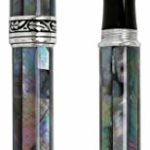 Xezo Maestro Rollerball Pen, Fine Point. Natural Black Mother of Pearl with Pure Platinum Plating. Handcrafted, Limited Edition, Serialized
