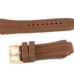 Swiss Legend 19MM Brown Silicone Rubber Watch Strap & Stainless Rose Gold Buckle fits 53mm Neptune Watch