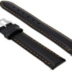20mm Smooth Leather Watch Strap Band Compatible with Baume Mercier Capeland 65405 Black Os
