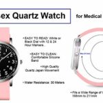 TICCI Unisex Men Women Medical Quartz Watch Arabic Numerals Military Time Easy Read Dial Silicone Band Waterproof for Students Doctors Nurses (Pink Black-1)