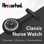 Nurse Watch,Nurse Fob Watch,Nursing Watch,Clip Watch,Lapel Watch,Nurse Fob Watch with Second Hand,Clip on Nursing Watch (White Red Black)
