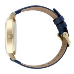WRISTOLOGY Olivia Gold Womens Watch – for Nurses Large Face Analog Easy to Read Numbers with Second Hand Navy Blue Leather Band