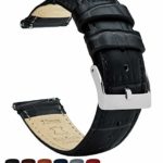 22mm Black – Standard Length – Barton Alligator Grain – Quick Release Leather Watch Bands