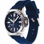 Tommy Hilfiger Men’s Stainless Steel Quartz Watch with Silicone Strap, Blue, 20.6 (Model: 1791588)