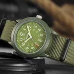 Infantry Mens Analog Tactical Watches for Men Military Wrist Watch Casual Field Work Wristwatch Outdoor Army Green Nylon Band