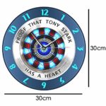 QINGQING Wall Clock Proof That Has A Heart Arc Reactor Wall Clock Superhero Modern Hanging Wall Watch Movie Timepiece Home Decor Wall Art for Office/Kitchen/Bedroom/School Decorative