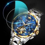 Swiss Brand Men’s Luxury Watch Automatic Mechanical Self Winding Sapphire Crystal Tungsten Stainless Steel Waterproof Two Tone Business Dress Watches