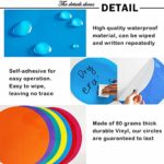Colorful Dry Erase Dots Circles Whiteboard Marker Removable Vinyl Stickers Spots Wall Decals for School Classroom Teachers Students Table & Desk (8 Pack)