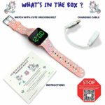 Potty Training Timer Watch With Flashing Lights And Music Tones – Water Resistant, Rechargeable, Unicorn Pattern Colorful Band, Discreet, Smart Sensor, Potty Training Watch