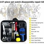 Eland 147-Piece Watch Repair Kit Professional Watch Battery Replacement Spring Bar Tool Set, Link Remover Watch Band Pin Back Case Opener Tools Jewelry Repair kit