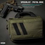 Savior Equipment Specialist Series Tactical Double Scoped Handgun Firearm Case Discreet Pistol Bag for Outdoor Hunting Shooting Range, Lockable Compartment, Additional Magazine Storage Slots