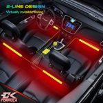 CK Formula Interior LED Car Lights, 16 Million Colors, Wireless Bluetooth App Control, Under Dash Lighting for Car Interior, Music Sync, IP68 Waterproof Rated, 12V DC USB Charger, 4 Strips