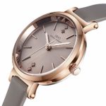 Women Watches Leather Strap Round Case Analog Fashion Ladies Watch Wrist Watches (8688 Grey)