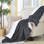 SOCHOW Sherpa Fleece Throw Blanket, Double-Sided Super Soft Luxurious Plush Blanket Queen Size, Dark Grey