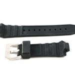 Swiss Legend 30MM Black Silicone Watch Strap Stainless Silver Buckle fits 46mm Expedition Watch